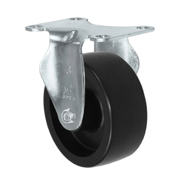 Durastar 3" x 1-1/4" Polyolefin Rigid Caster - 250 lb Capacity, Choose Top Plate Option Durastar