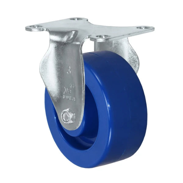 Durastar 3" x 1-1/4" Solid Polyurethane  Rigid Caster - 300 lb Capacity, Choose Top Plate Option Durastar