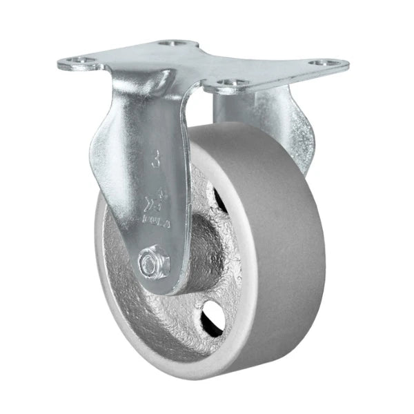 Durastar 3" x 1-1/4" Semi-Steel Rigid Caster - 350 lb Capacity, Choose Top Plate Option Durastar