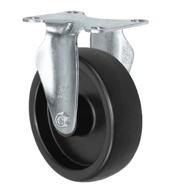 Durastar 4" x 1-1/4" Polyolefin Rigid Caster - 300 lb Capacity, Choose Top Plate Option Durastar