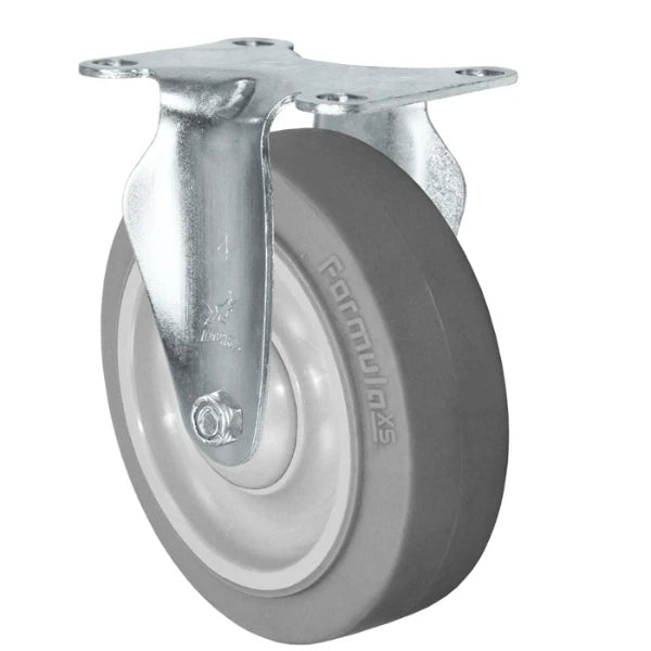 Durastar 5" x 1-1/4" FX Thermoplastic Rubber Rigid Caster - 315 lb Capacity, Choose Top Plate Option Durastar