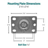Durastar 5" x 1-1/4" FX Thermoplastic Rubber Rigid Caster - 315 lb Capacity, Choose Top Plate Option Durastar