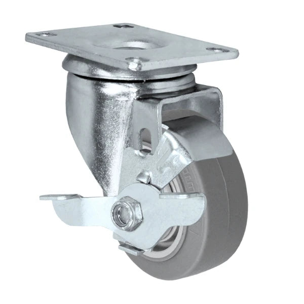 Durastar 3" x 1-1/4" FX Thermoplastic Rubber Swivel Caster - 225 lb Capacity, Choose Top Plate Option Durastar