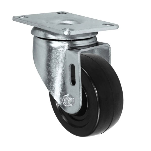 Durastar 3" x 1-1/4" Hard Rubber Swivel Caster - 275 lb Capacity, Choose Top Plate Option Durastar
