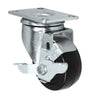 Durastar 3" x 1-1/4" Hard Rubber Swivel Caster - 275 lb Capacity, Choose Top Plate Option Durastar
