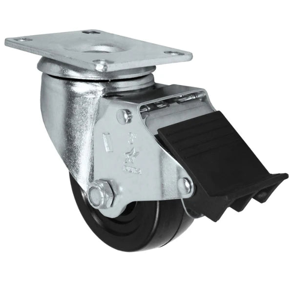 Durastar 3" x 1-1/4" Hard Rubber Swivel Caster - 275 lb Capacity, Choose Top Plate Option Durastar
