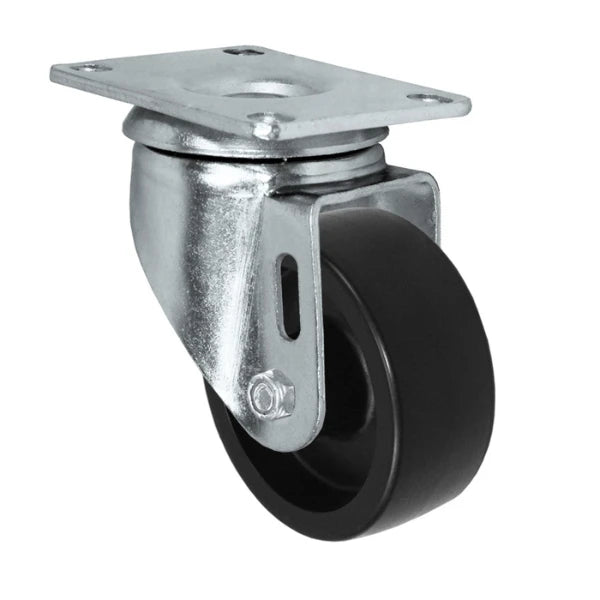 Durastar 3" x 1-1/4" Polyolefin Swivel Caster - 250 lb Capacity, Choose Top Plate Option Durastar
