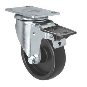 Durastar 3" x 1-1/4" Polyolefin Swivel Caster - 250 lb Capacity, Choose Top Plate Option Durastar