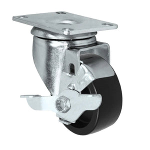 Durastar 3" x 1-1/4" Polyolefin Swivel Caster - 250 lb Capacity, Choose Top Plate Option Durastar