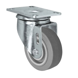 Durastar 3" x 1-1/4" Duratek High Tech Rubber Swivel Caster - 225 lb Capacity, Choose Top Plate Option Durastar