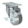 Durastar 3" x 1-1/4" Duratek High Tech Rubber Swivel Caster - 225 lb Capacity, Choose Top Plate Option Durastar
