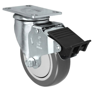 Durastar 3" x 1-1/4" Polyurethane on Polyolefin Swivel Caster - 250 lb Capacity, Choose Top Plate Option Durastar