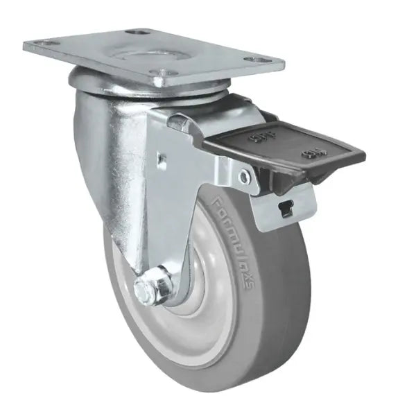 Durastar 3-1/2" x 1-1/4" FX Thermoplastic Rubber Swivel Caster - 230 lb Capacity, Choose Top Plate Option -  | CasterHQ