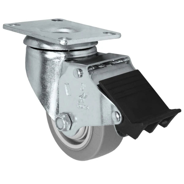 Durastar 3-1/2" x 1-1/4" FX Thermoplastic Rubber Swivel Caster - 230 lb Capacity, Choose Top Plate Option Durastar