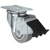 Durastar 3-1/2" x 1-1/4" Duratek High Tech Rubber Swivel Caster - 250 lb Capacity, Choose Top Plate Option Durastar