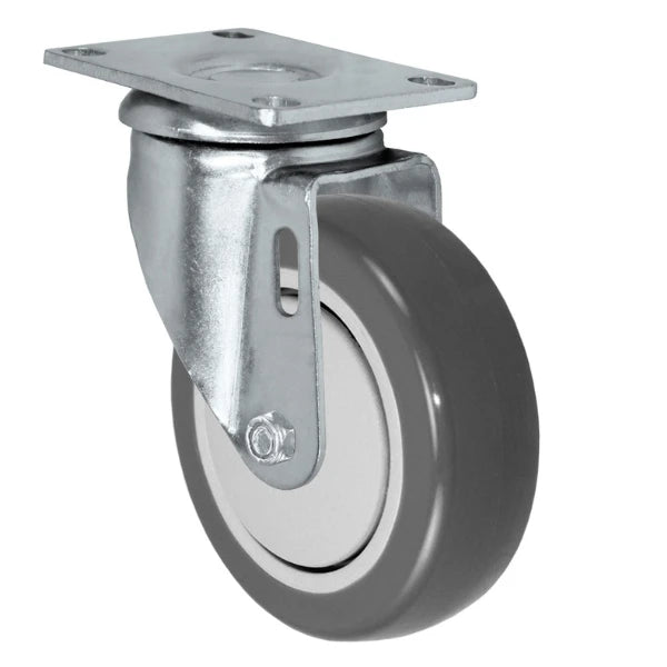 Durastar 3-1/2" x 1-1/4" Polyurethane on Polyolefin Swivel Caster - 275 lb Capacity, Choose Top Plate Option Durastar