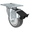 Durastar 3-1/2" x 1-1/4" Polyurethane on Polyolefin Swivel Caster - 275 lb Capacity, Choose Top Plate Option Durastar