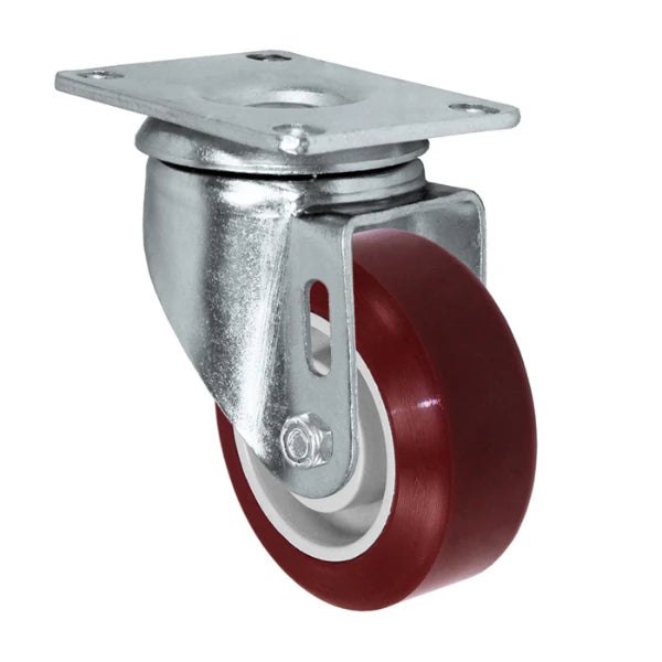 Durastar 3-1/2" x 1-1/4" Duratough Polyurethane on Polyolefin Swivel Caster - 300 lb Capacity, Choose Top Plate Option Durastar