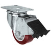 Durastar 3-1/2" x 1-1/4" Duratough Polyurethane on Polyolefin Swivel Caster - 300 lb Capacity, Choose Top Plate Option Durastar
