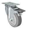 Durastar 4" x 1-1/4" FX Thermoplastic Rubber Swivel Caster - 300 lb Capacity, Choose Top Plate Option Durastar