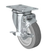 Durastar 4" x 1-1/4" FX Thermoplastic Rubber Swivel Caster - 300 lb Capacity, Choose Top Plate Option Durastar