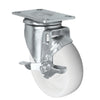 Durastar 4" x 1-1/4" Nylon Swivel Caster - 350 lb Capacity, Choose Top Plate Option Durastar
