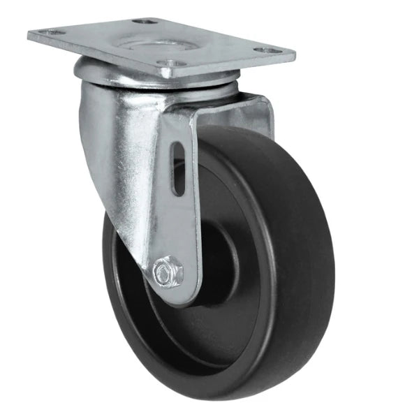 Durastar 4" x 1-1/4" Polyolefin Swivel Caster - 300 lb Capacity, Choose Top Plate Option Durastar