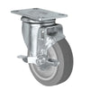 Durastar 4" x 1-1/4" Duratek High Tech Rubber Swivel Caster - 300 lb Capacity, Choose Top Plate Option Durastar
