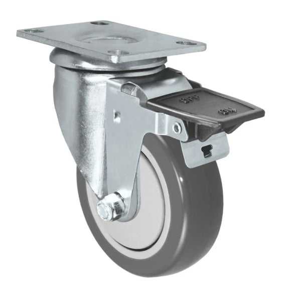 Durastar 4" x 1-1/4" Polyurethane on Polyolefin Swivel Caster - 300 lb Capacity, Choose Top Plate Option Durastar