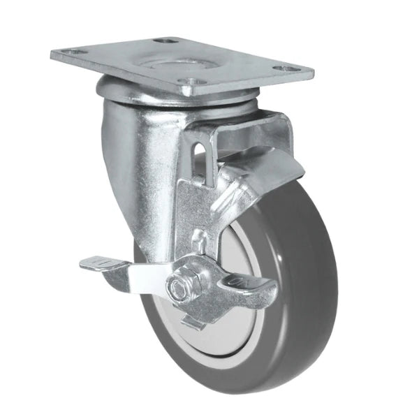 Durastar 4" x 1-1/4" Polyurethane on Polyolefin Swivel Caster - 300 lb Capacity, Choose Top Plate Option Durastar