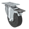 Durastar 4" x 1-1/4" Soft Rubber Swivel Caster - 220 lb Capacity, Choose Top Plate Option Durastar