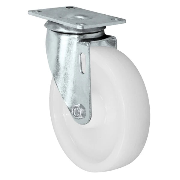 Durastar 5" x 1-1/4" Nylon Swivel Caster - 350 lb Capacity, Choose Top Plate Option Durastar