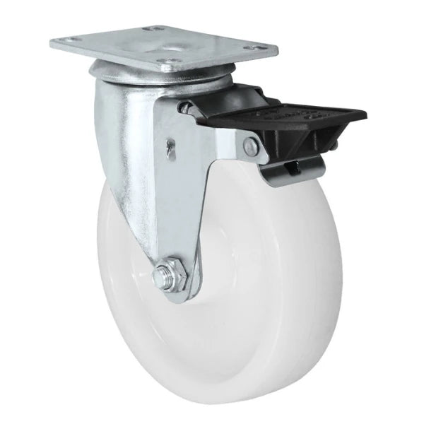 Durastar 5" x 1-1/4" Nylon Swivel Caster - 350 lb Capacity, Choose Top Plate Option Durastar