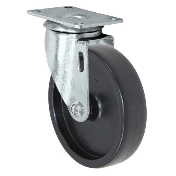 Durastar 5" x 1-1/4" Polyolefin Swivel Caster - 325 lb Capacity, Choose Top Plate Option Durastar