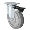Durastar 5" x 1-1/4" Duratek High Tech Rubber Swivel Caster - 325 lb Capacity, Choose Top Plate Option Durastar