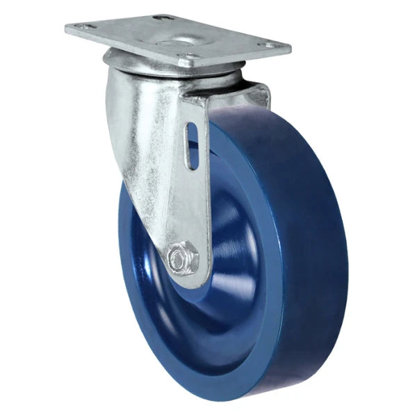 Durastar 5" x 1-1/4" Solid Polyurethane Swivel Caster - 350 lb Capacity, Choose Top Plate Option Durastar