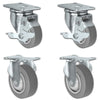 3" X 1.25" Thermo Plastic Rubber Caster Set of 4 - 2 Locking Swivel Casters & 2 Rigid - 900 lbs Capacity Per Set CasterHQ