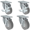 3" X 1.25" Thermo Plastic Rubber Caster Set of 4 - 2 Locking Swivel Casters & 2 Non Locking Swivel - 900 lbs Capacity Per Set CasterHQ