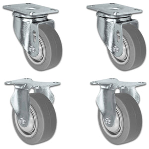 3" x 1.25" Thermo Plastic Rubber Swivel & Rigid Caster – 900 lb