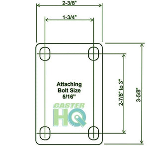 3" X 1.25" Thermo Plastic Rubber Caster Set of 4 - 2 Swivel & 2 Rigid Casters - 900 lbs Capacity Per Set CasterHQ
