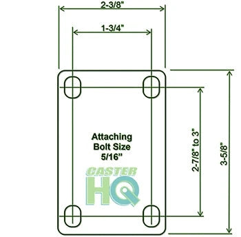 3" X 1.25" Black Hard Rubber Caster Set of 4 - All Swivel Casters - 1,100 lbs Capacity Per Set CasterHQ