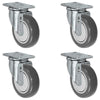 3" X 1.25" Gray Polyurethane on Polyolefin Caster Set of 4 - All Swivel Casters - 1,000 lbs Capacity Per Set CasterHQ
