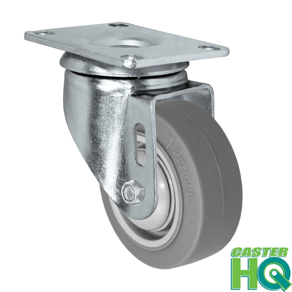 3-1/2" X 1.25" Light Duty TPR FX Formula XS Rubber Wheel - Swivel Caster - 230 lbs Capacity CasterHQ