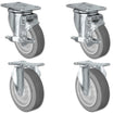 5" x 1.25" TPR Swivel & Rigid Caster Set – 1,260 lb | CasterHQ