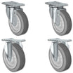 5" x 1.25" TPR Swivel & Rigid Caster Set – 1,260 lb | CasterHQ
