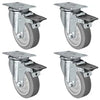 5" X 1.25" Thermo Plastic Rubber Caster Set of 4 - Swivel Front Locking Casters - 1,260 lbs Capacity Per Set CasterHQ