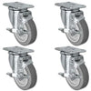 5" X 1.25" Thermo Plastic Rubber Caster Set of 4 - All Swivel Locking Casters - 1,260 lbs Capacity Per Set CasterHQ