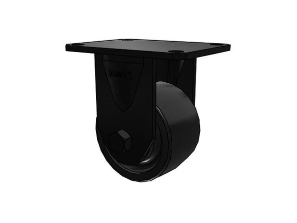 Albion Casters 3-Inch MAX Nylon Wheel Rigid Caster - Black Low-Profile, Top Plate Design, 300 lbs Capacity - Ideal for Industrial and Commercial Use Albion-Casters