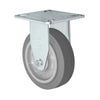 Durastar 3" x 1-1/4" Duratek High Tech Rubber Rigid Caster - 225 Load Capacity w/ 1/2 Delrin Bearing, Choose Top Plate Option Durastar
