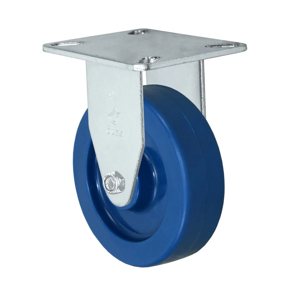 Durastar 3" x 1-1/4" Solid Polyurethane Rigid Caster - 300 Load Capacity w/ 1/2 Plain Bore with Bushing, Choose Top Plate Option Durastar